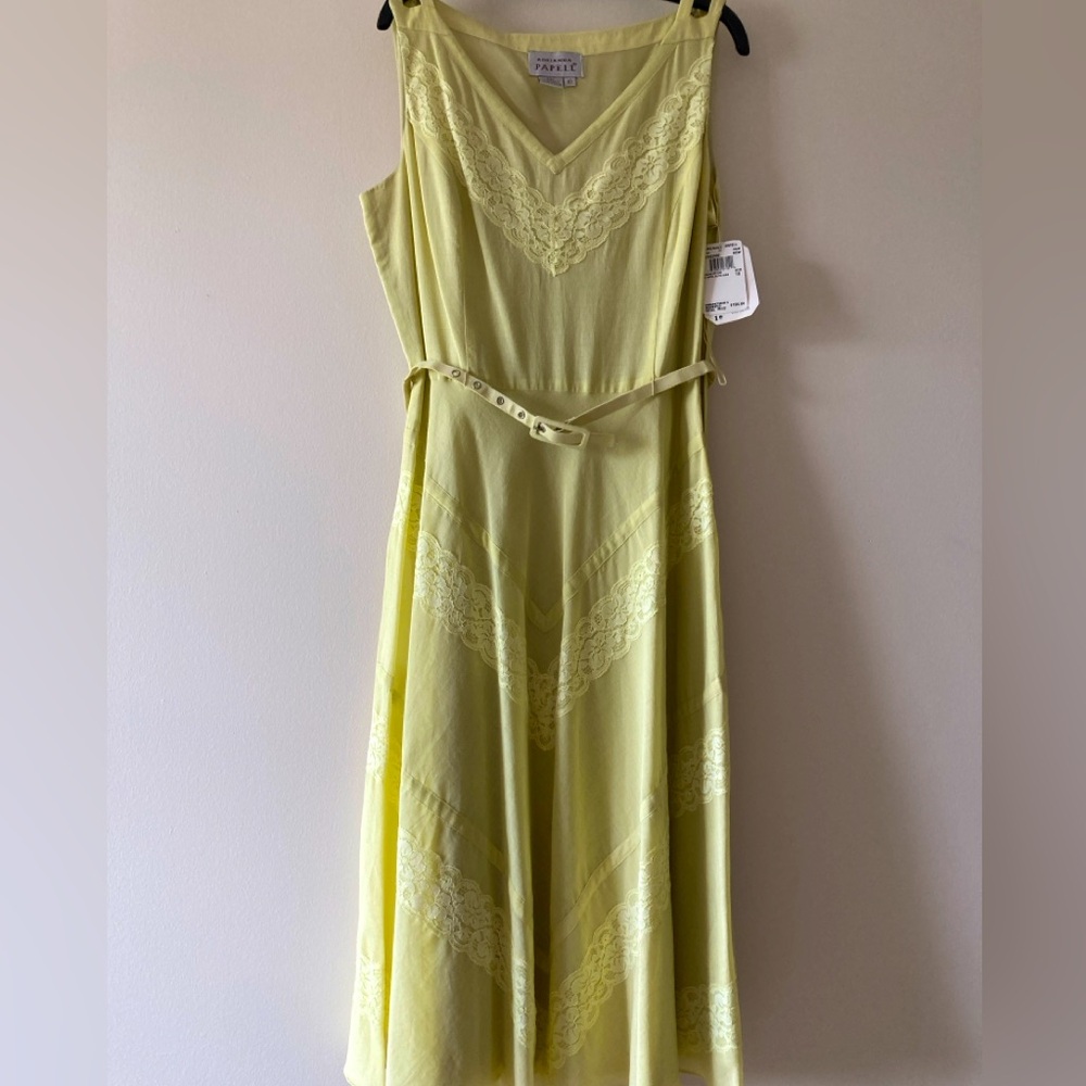 Adrianna Papell Lace Embellished Light Kiwi🥝 Full Skirt Dress, size 10